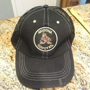 Arizona Coyotes Gila River Promo SnapBack Black Mesh Hat Kachina Goalie Logo